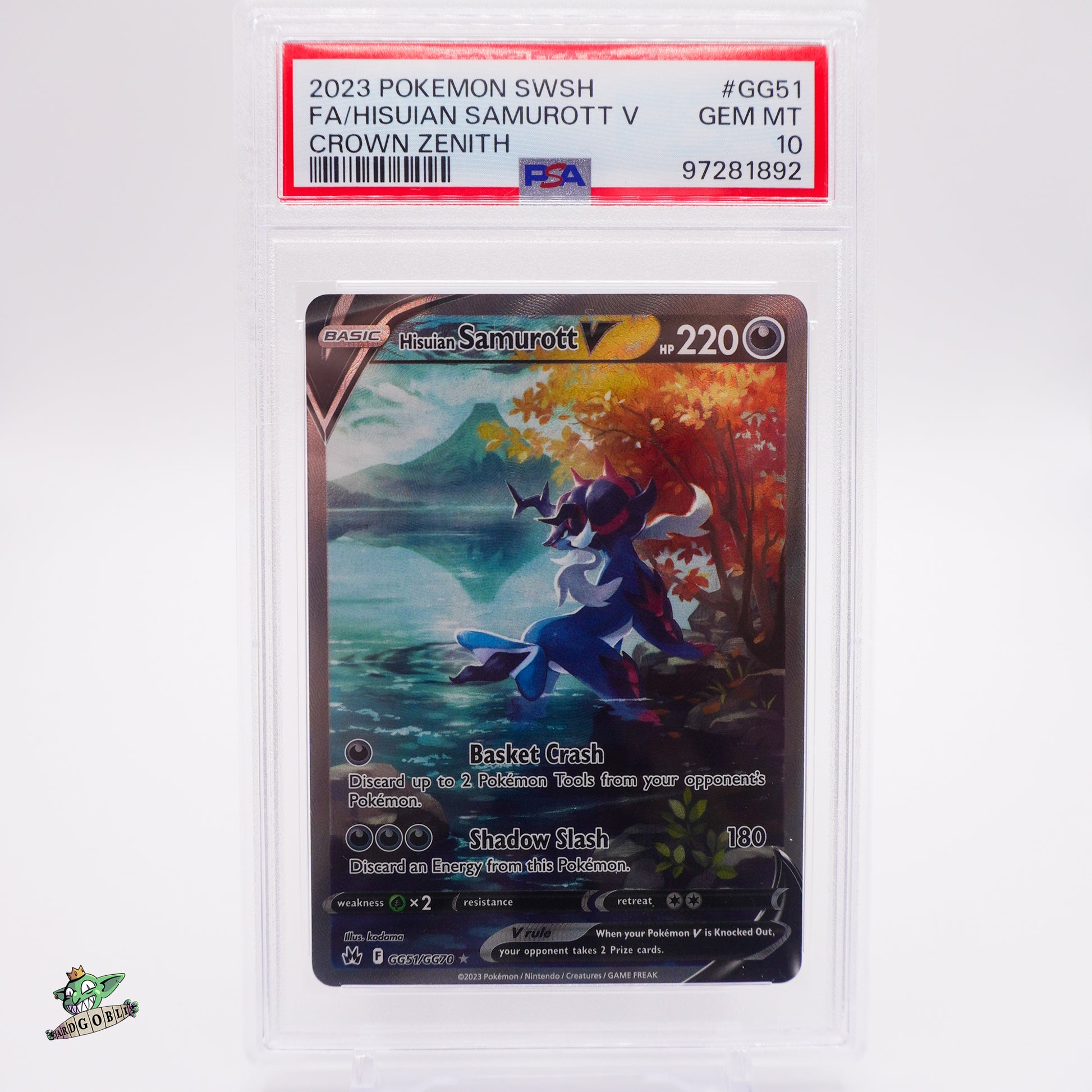 Hisuian Samurott V - GG51 Crown Zenith PSA 10 GEM MT