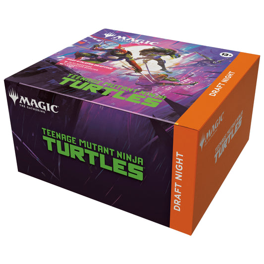 Trading card game box featuring Teenage Mutant Ninja Turtles theme with 'Magic: The Gathering' branding.