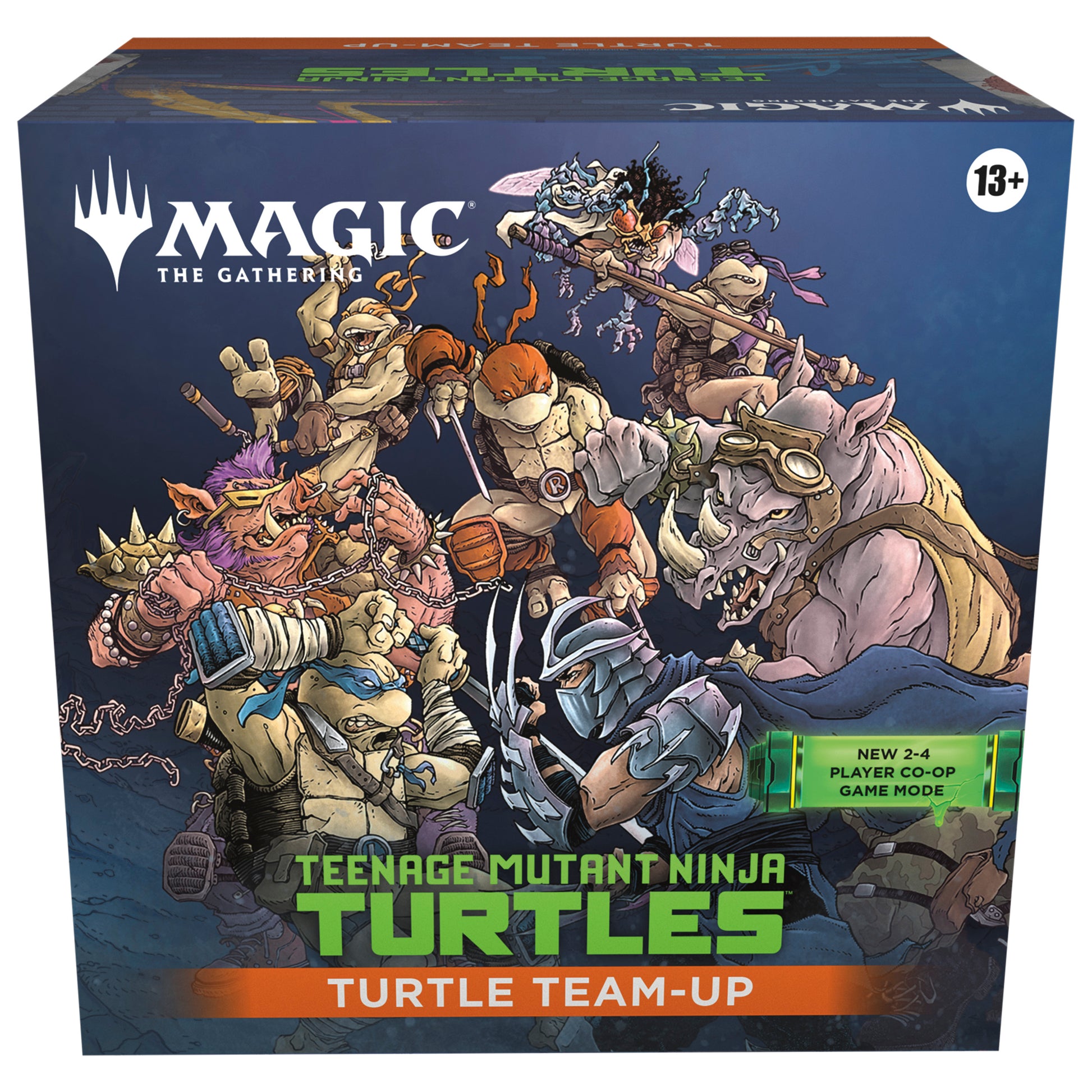 Board game box for 'Magic: The Gathering' featuring Teenage Mutant Ninja Turtles