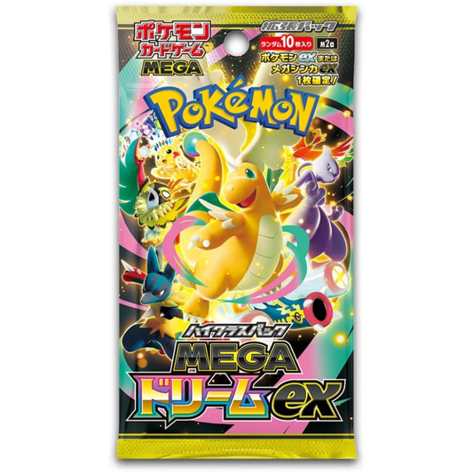 Pokémon trading card game pack featuring Mega Dréam EX on a white background