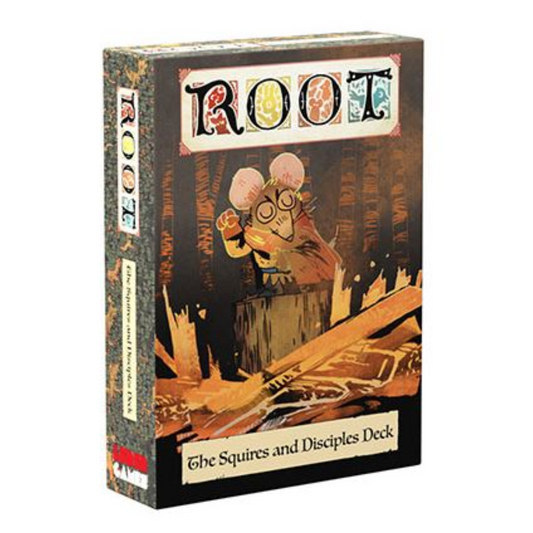 Board game box for 'Root' with a mouse illustration on a white background