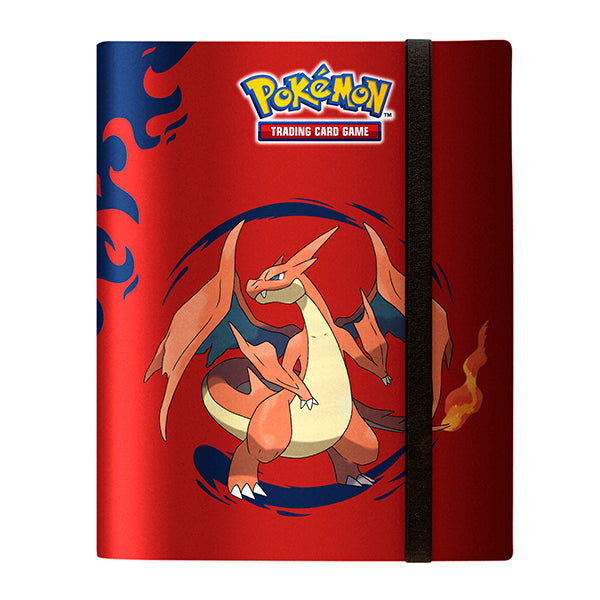 Front side of 9 pocket binder with mega charizard y