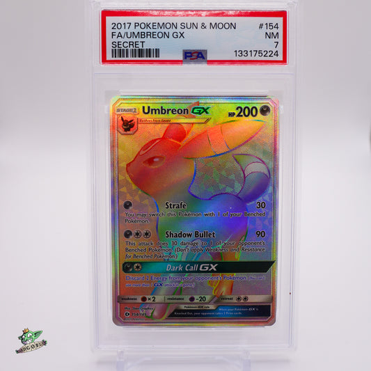Umbreon GX - Secret - 154 Sun and Moon PSA 7 - NM