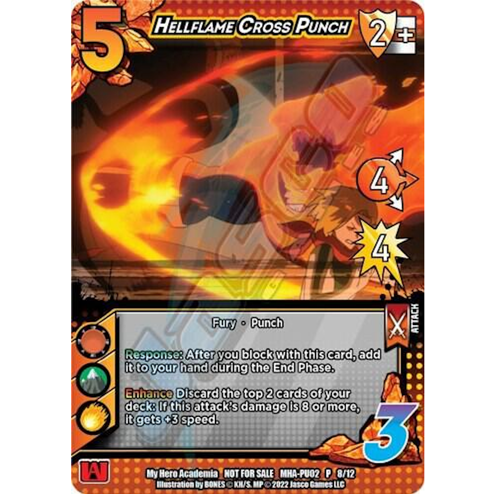 Hellflame Cross Punch, 8/12, P, UniVersus, MHA Promos