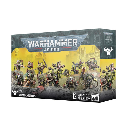Warhammer 40,000 game box with miniatures on a white background