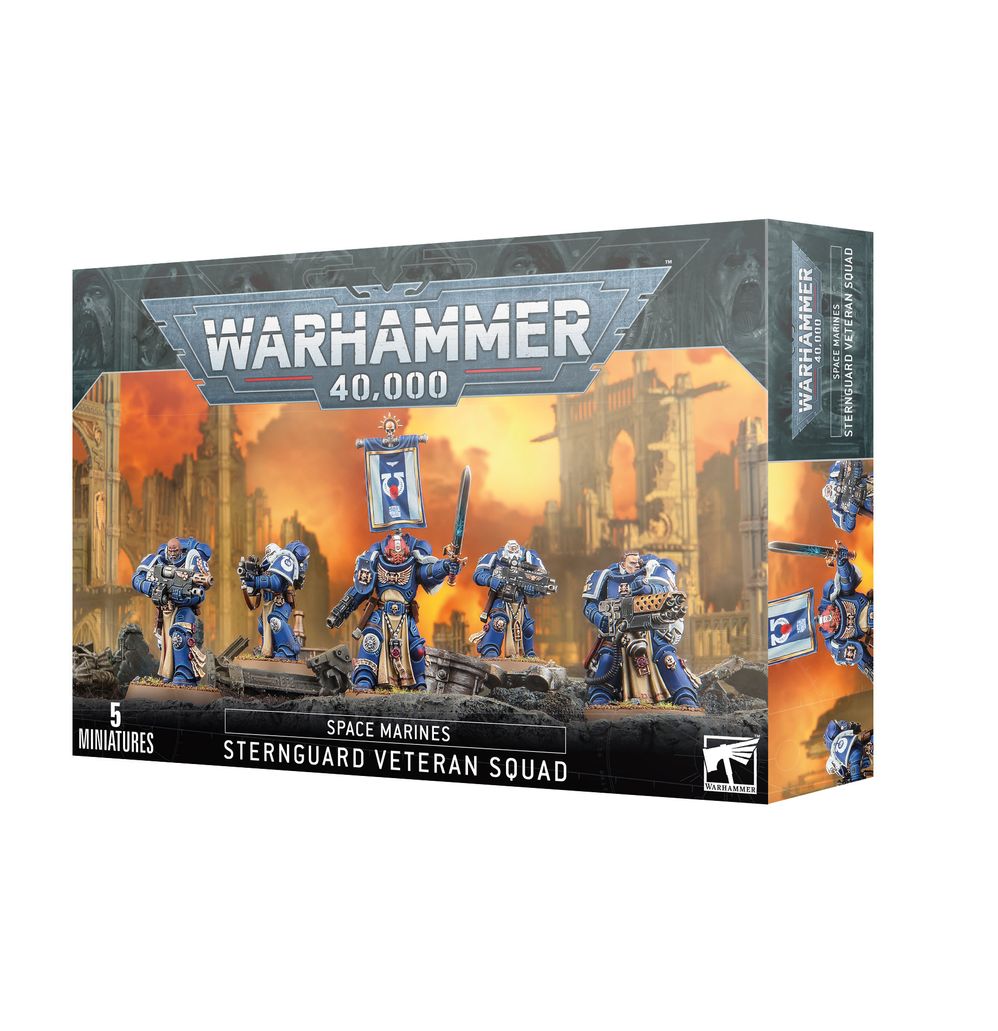 Warhammer 40,000 Space Marines Sternguard Veteran Squad box on a white background