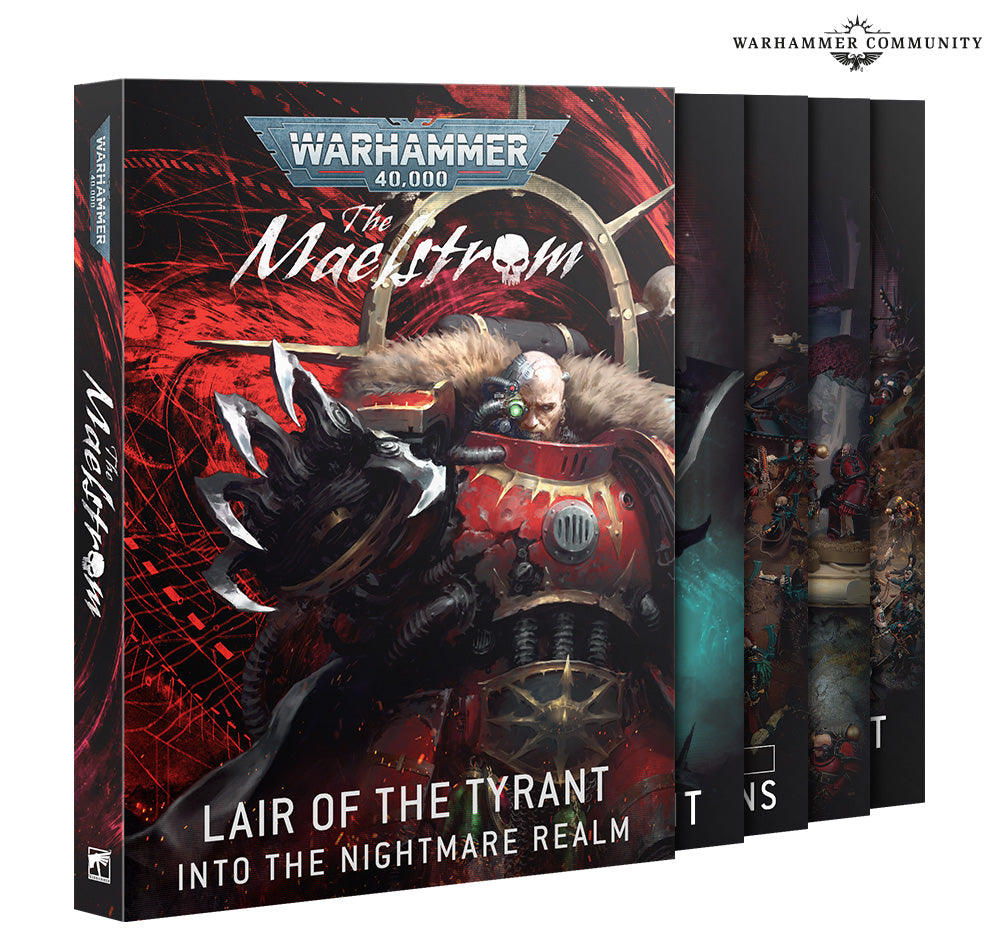 Warhammer 40,000 book series with 'The Maelstrom' on a white background