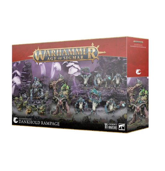 Warhammer Age of Sigmar game box with figurines on a white background