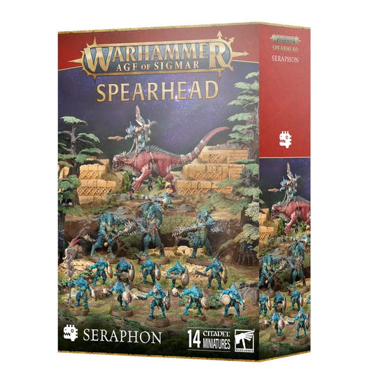 Warhammer Age of Sigmar box showing Seraphon Spearhead