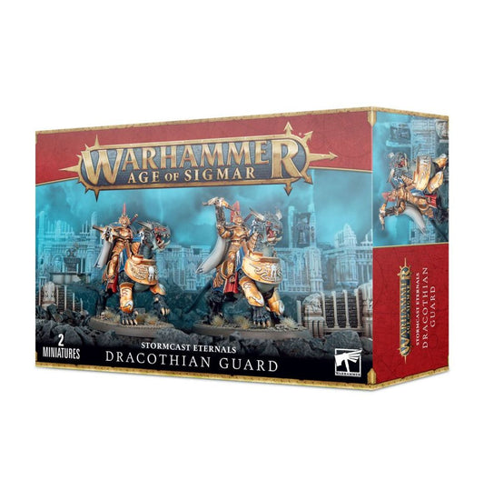 Warhammer Age of Sigmar box depicting Dracothian Guard miniatures