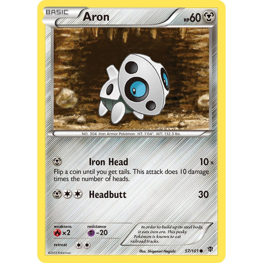 Aron Common 57/101 Pokemon Card Game Plasma Blast