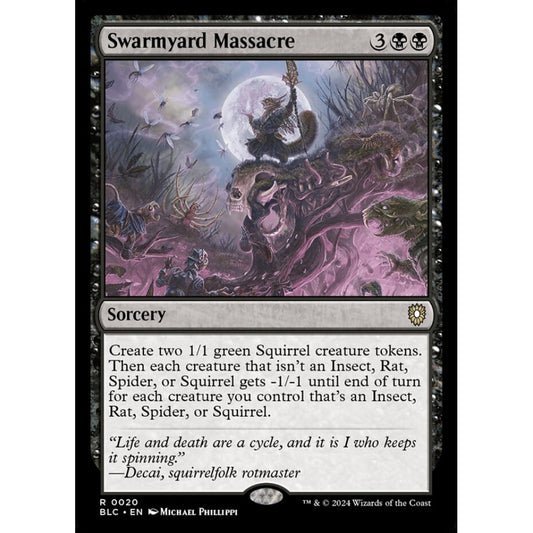 Swarmyard Massacre, 20, rare, Magic: The Gathering, Bloomburrow