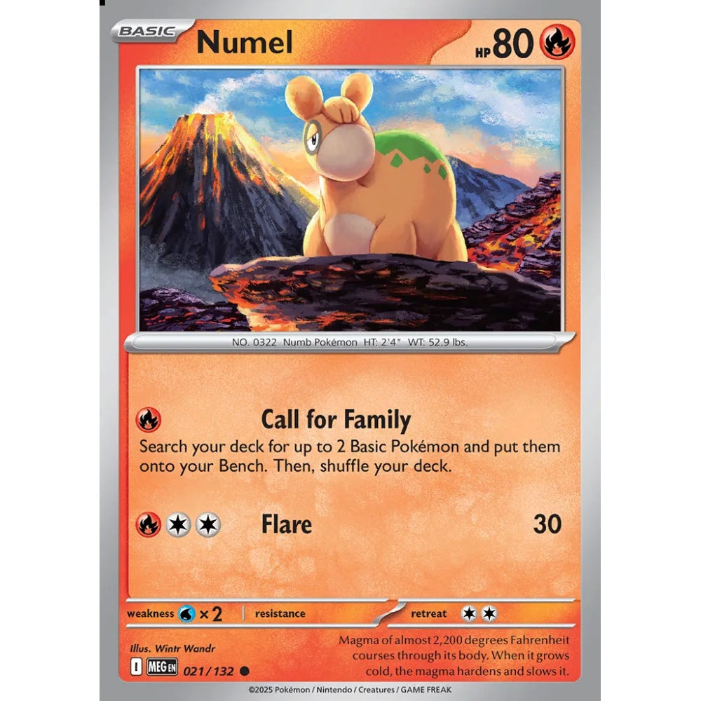 Numel Common 021/132 Pokemon Card Game Mega Evolution