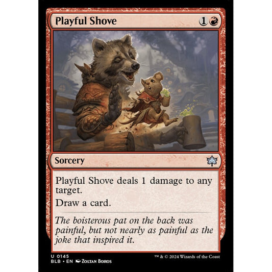 Playful Shove, 145, uncommon, Magic: The Gathering, Bloomburrow