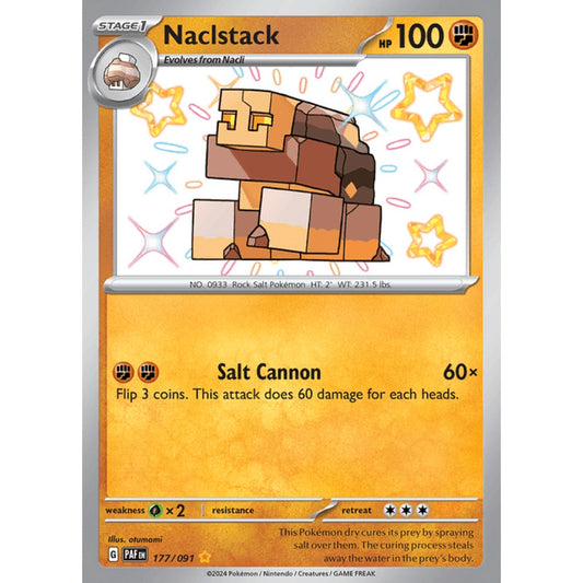 Naclstack Shiny Rare 177/091 Pokemon Card Game Paldean Fates