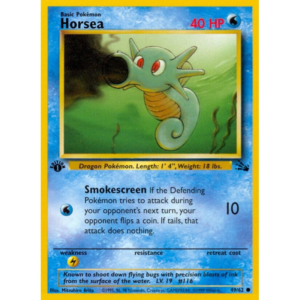 Horsea Common 49/62 Pokemon Card Game Fossil