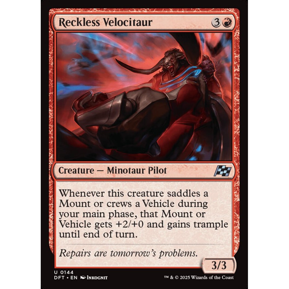 Reckless Velocitaur, 144, uncommon, Magic: The Gathering, Aetherdrift