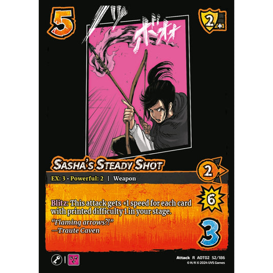 Sasha's Steady Shot, 52/186, AOT02, Universus, Attack on Titan: Origins of Power, Attack, R