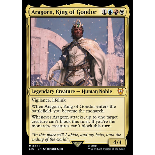 Aragorn, King of Gondor, mythic, 5, Magic the Gathering, Tales of Middle-earth Commander