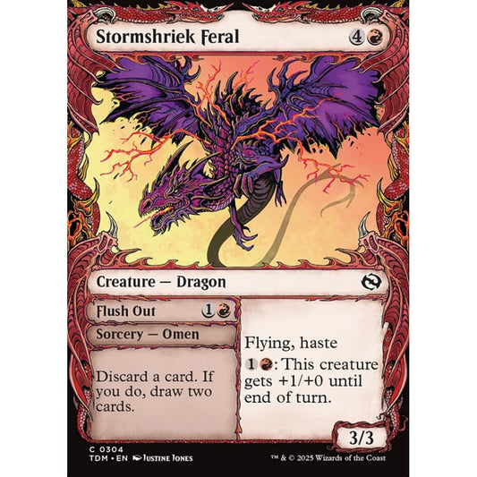 Stormshriek Feral // Flush Out common 304 Magic the Gathering Tarkir: Dragonstorm