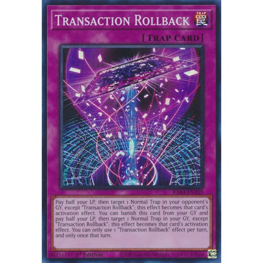 Transaction Rollback RA04-EN105 Ultra Ultra Rare Yu-Gi-Oh Quarter Century Stampede in Art