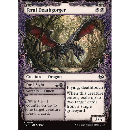 Feral Deathgorger // Dusk Sight common 298 Magic the Gathering Tarkir: Dragonstorm