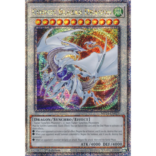 Cosmic Blazar Dragon MP24-EN029 QCR Quarter Century Secret Rare Yu-Gi-Oh 25th Anniversary Tin: Dueling Mirrors in Art