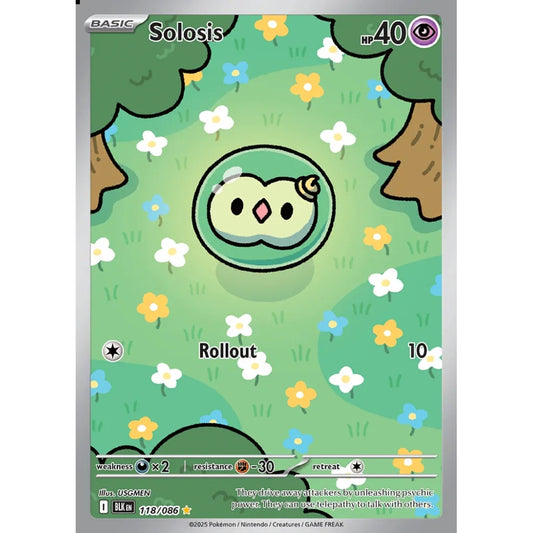 Solosis Illustration Rare 118/086 Pokemon Card Game Black Bolt