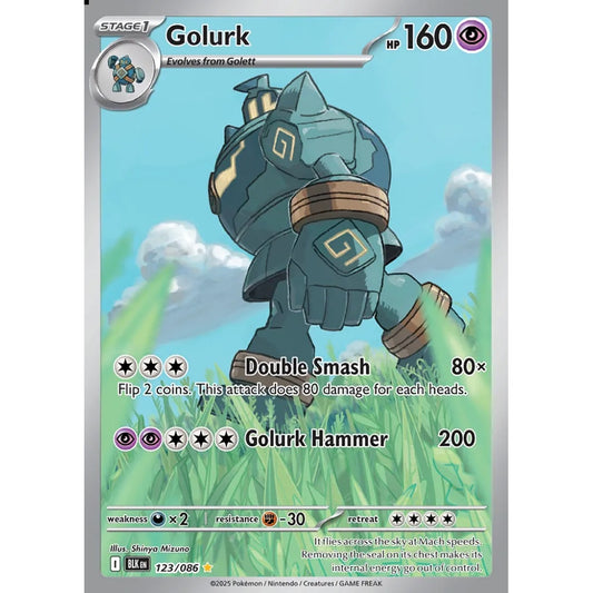 Golurk Illustration Rare 123/086 Pokemon Card Game Black Bolt