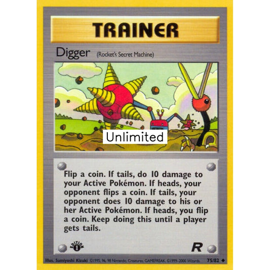 Digger Uncommon 75/82 Pokemon Card Game Team Rocket