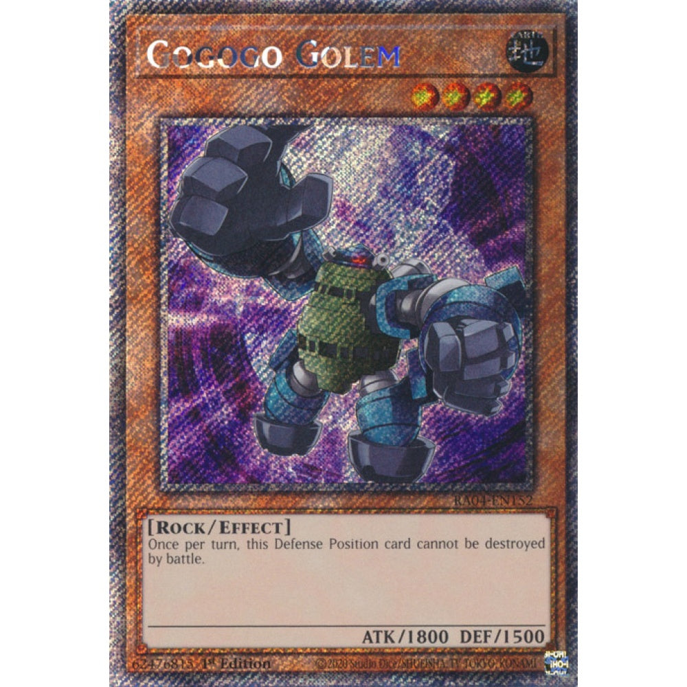 Gogogo Golem RA04-EN152 QCR Quarter Century Secret Rare Yu-Gi-Oh Quarter Century Stampede in Art