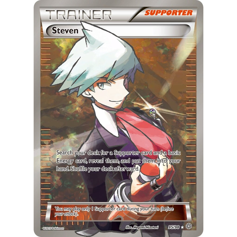 Steven Rare Ultra 95/98 Pokemon Card Game Ancient Origins