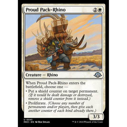 Proud Pack-Rhino, 41, uncommon, Magic: The Gathering, Modern Horizons 3
