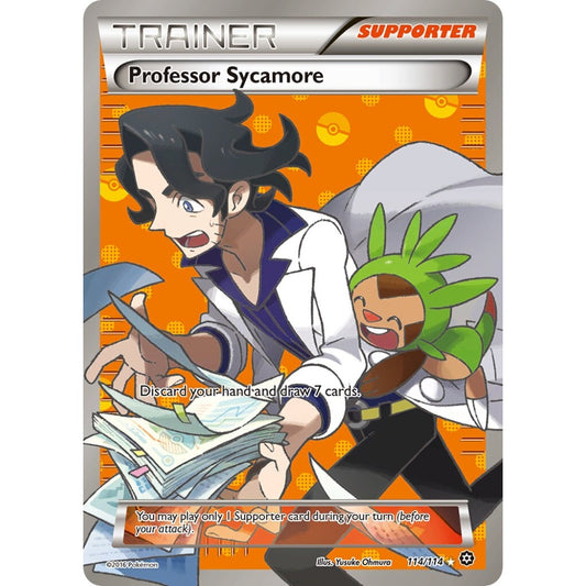 Professor Sycamore Rare Ultra 114/114 Pokemon Card Game Steam Siege