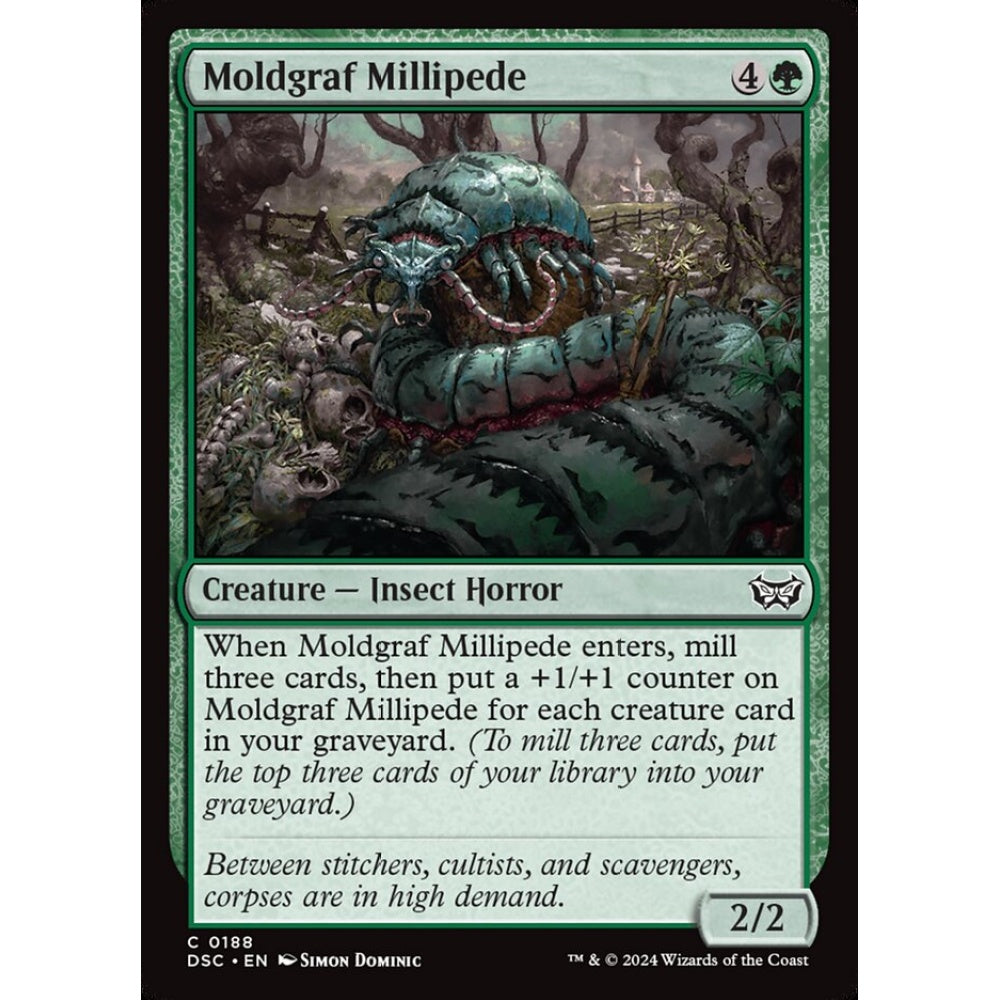 Moldgraf Millipede, 188, common, Magic: The Gathering, Duskmourn: House of Horror