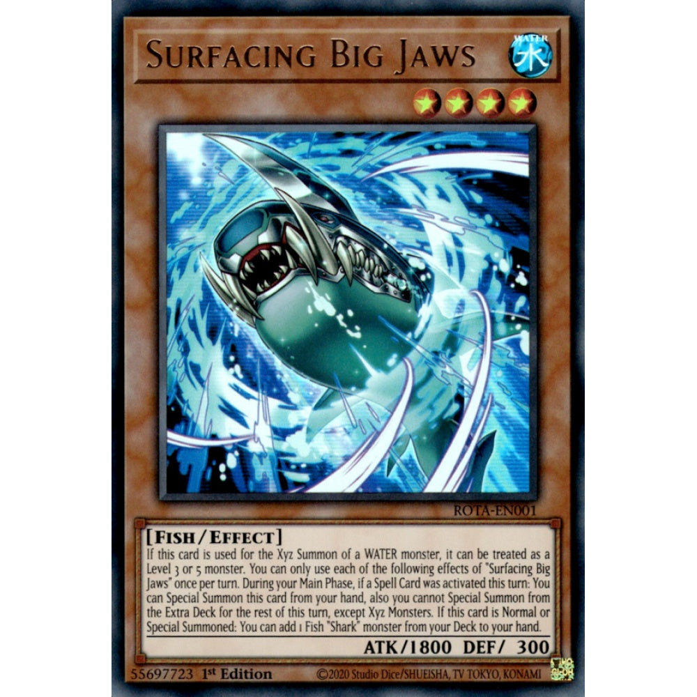 Surfacing Big Jaws ROTA-EN001 Ultra Ultra Rare Yu-Gi-Oh Rage of the Abyss in Art