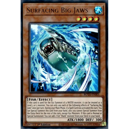 Surfacing Big Jaws ROTA-EN001 Ultra Ultra Rare Yu-Gi-Oh Rage of the Abyss in Art