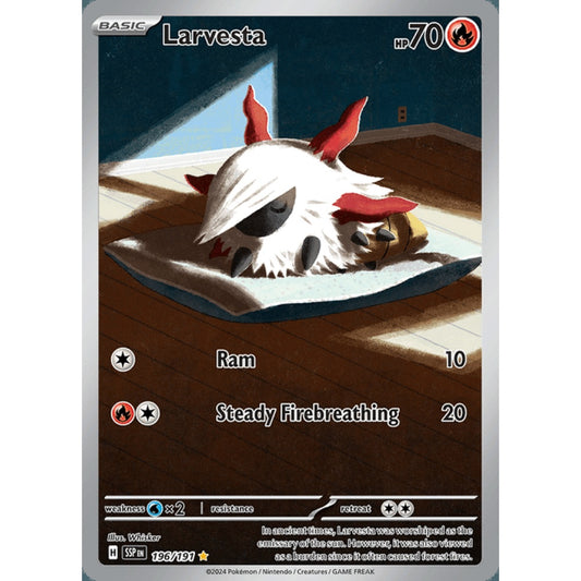 Larvesta Illustration Rare 196/191 Pokemon Card Game Surging Sparks