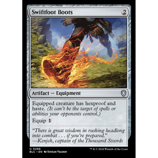 Swiftfoot Boots, 286, uncommon, Magic: The Gathering, Bloomburrow