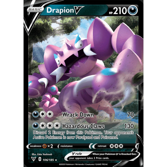Drapion V Double Rare 106/185 Pokemon Card Game Vivid Voltage
