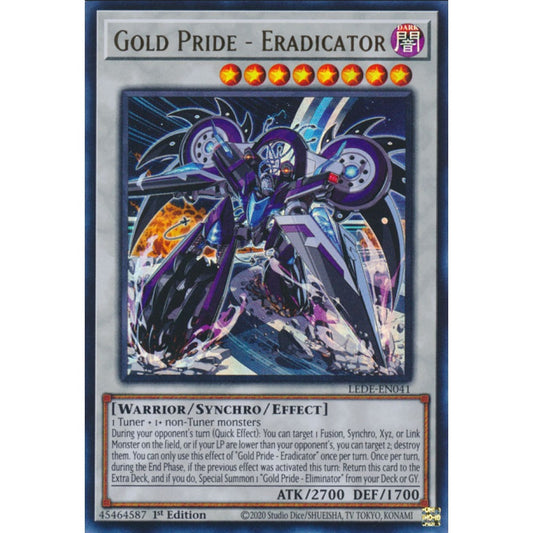 Gold Pride - Eradicator, LEDE-EN041, Ultra Rare, Yu-Gi-Oh!, Legacy of Destruction