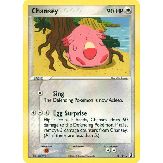 Chansey Rare 19/112 Pokemon Card Game EX FireRed & LeafGreen