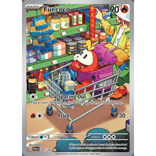 Fuecoco Illustration Rare 201/193 Pokemon Card Game Paldea Evolved