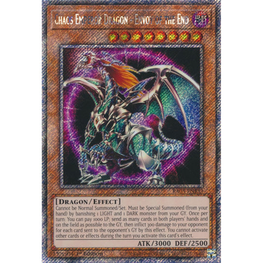 Chaos Emperor Dragon - Envoy of the End RA03-EN133 Platinum Platinum Secret Rare Yu-Gi-Oh Quarter Century Bonanza in Art