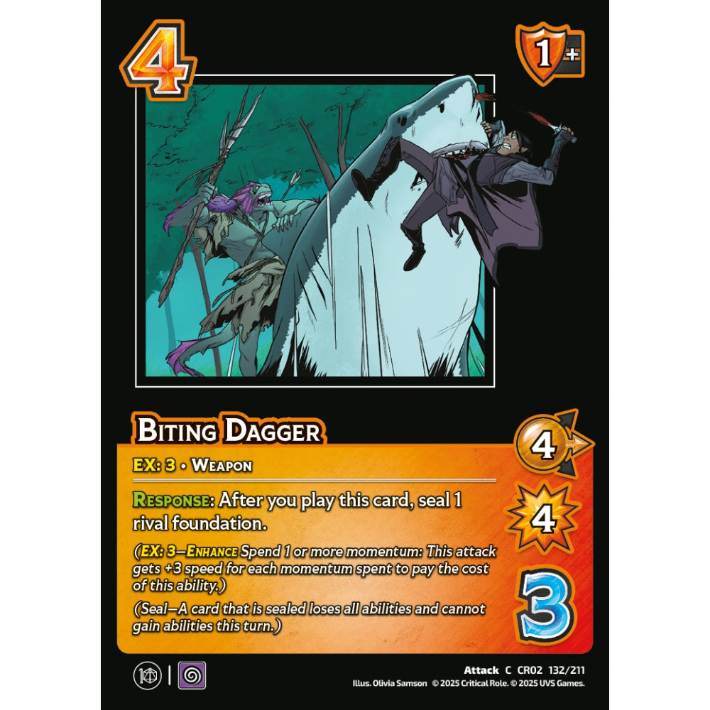 Biting Dagger, 132/211, CR02, Universus, Critical Role: Heroes Of Exandria, Attack, C