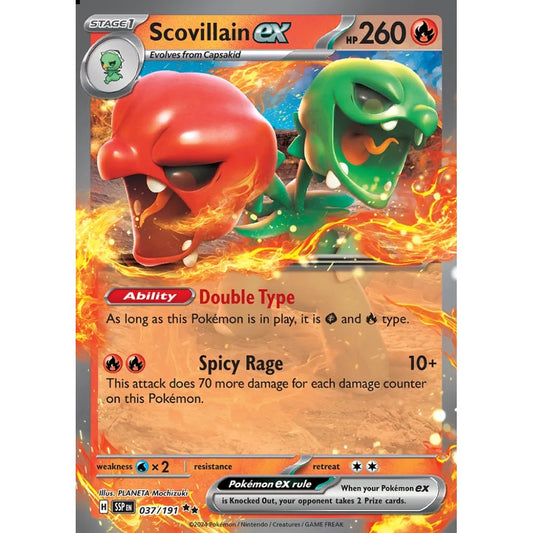 Scovillain ex Double Rare 037/191 Pokemon Card Game Surging Sparks