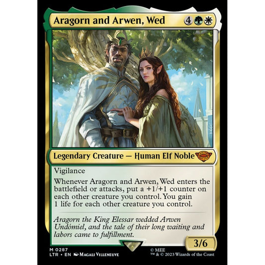 Aragorn and Arwen, Wed, mythic, 287, Magic the Gathering, The Lord of the Rings: Tales of Middle-earth