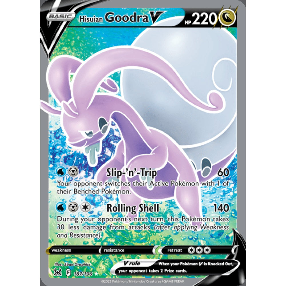 Hisuian Goodra V Full Art 187/196 Pokemon Card Game Lost Origins