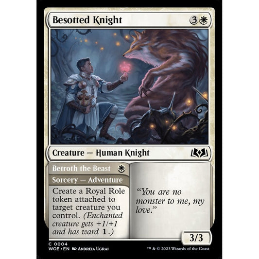 Besotted Knight // Betroth the Beast, common, 4, Magic the Gathering, Wilds of Eldraine