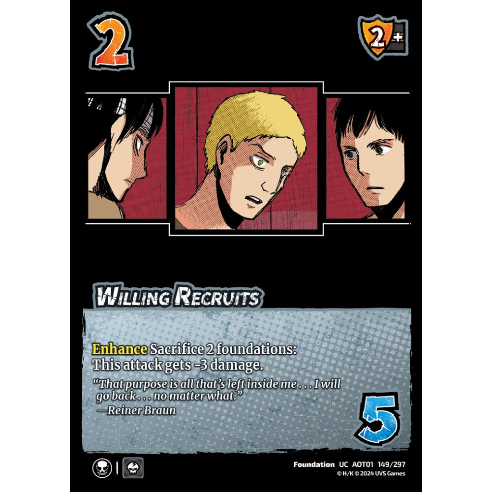 Willing Recruits, 149/297, UC, UniVersus, Attack on Titan: Battle for Humanity